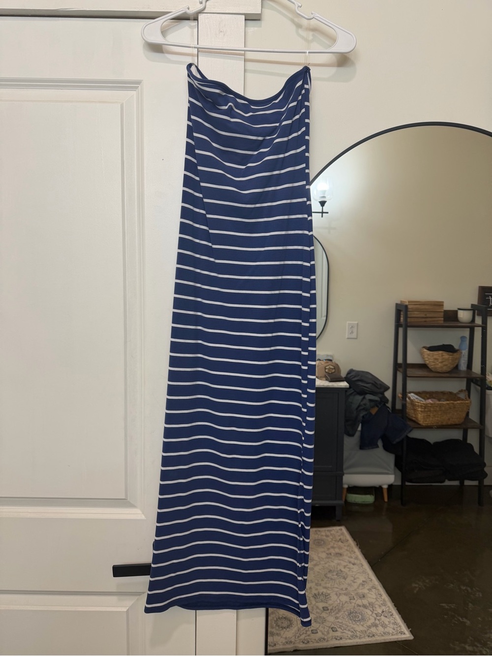 see you monday strapless midi dress